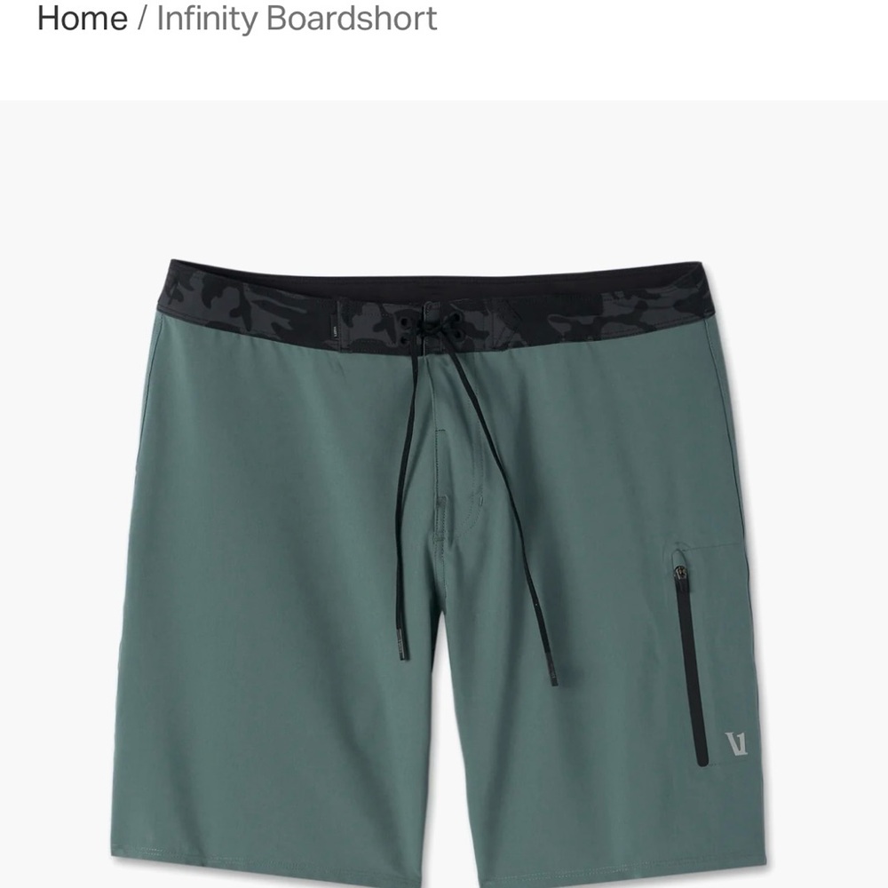 Vuori Infinity Boardshorts - Green and Black